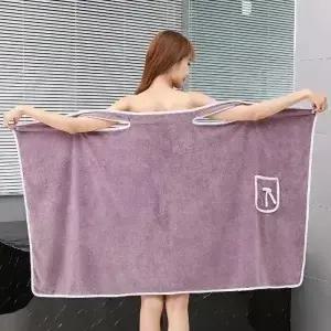 여성용 목욕 타월 웨어러블 140*85Cm 빠른 건조 비치 스파 가운 세탁 의류 샤워 및