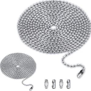 40인치 1.5mm 비드 볼 도그 태그 체인 2개 커넥터 4개 포함