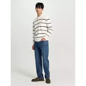 빈폴 26SS 스트라이프 칼라넥 니트 - 아이보리BC6251C120