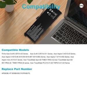 AP20CBL 노트북 배터리 (Acer Vero AV15-51, Aspire 7 A715-43G, 5 Swift 3 SF314-43, 호환)