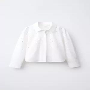 ZARA 스트라스 아플리케 셔츠 - 화이트 4786/738/250