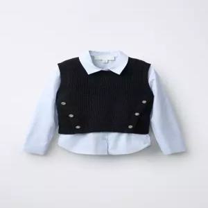 ZARA 버튼 니트 베스트 콤비 셔츠 - 블랙 4786/737/800