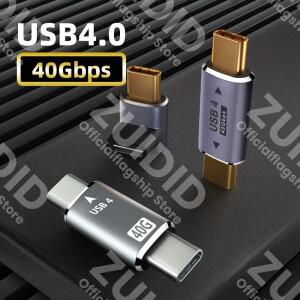 미니 USB4.0 40Gbps Thunderbolt 3 어댑터 Macbook Pro Air Dell 용 8K @ 60Hz 유형 C 남성-남성 PD100W