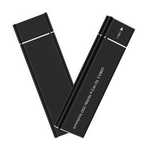 M.2 NVMe SSD 인클로저 어댑터 알루미늄 케이스 USB C 3.1 Gen2 10Gbps-2230/2242/2260/2280 PCIe 외부 상
