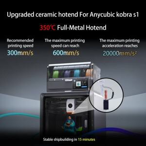Anycubic Kobra S1 Hotend 세라믹 콤보 헤드 3d 프린터 24V 48W 200K 급속 가열 300 용 새 업그레이드 핫