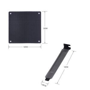 5개 120mm PVC 컴퓨터 쿨러 팬 필터 블랙 방진 케이스 커버 메쉬 팩 + 먼지 블랭킹 플레이트 슬롯