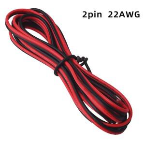 20 미터 2PIN 전선 주석 도금 구리 PVC 단색 LED 스트립 조명 연장 와이어 22AWG에 대 한 빨간색 검정색