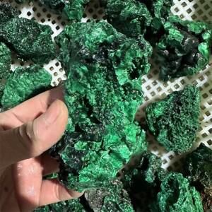 천연 녹색 공작석 원시 돌 거친 크리스탈 Clastic Rock Cube Collectible 자갈 광물 표본 홈 가든