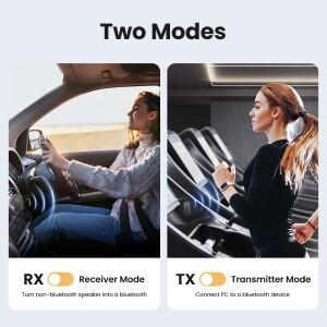 Bluetooth 수신기 어댑터 비행, TV, 자동차, 런닝머신용 2-in-1 무선 3.5mm Aux 오디오
