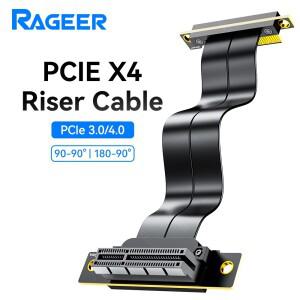 RAGEER PCIe 3.0/4.0 X4 연장 케이블은 방지  안정적인 데이터 전송  라이저 카드/어댑터 지원 기능을 갖추