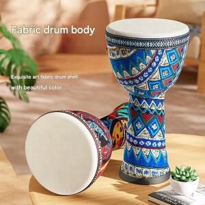 8인치 아프리카 드럼  Djembe 핸드 초보자 어깨 끈 타악기가있는 염소 가죽 표면