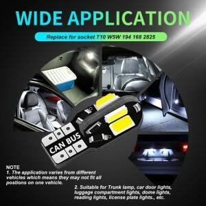 10PCS W5W T10 LED 전구 Canbus 8SMD 12V 자동차 인테리어지도 돔 조명 주차 신호 램프