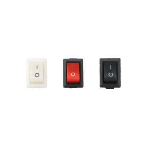 10Pcs 푸시 버튼 스위치 10x15mm SPST 2Pin 3A 250V KCD11 스냅인 on/Off 로커 10MM x 검정색 빨간색과 흰