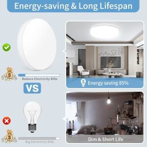 IRALAN 초박형 원형 LED 천장 조명, 침실 중립 화이트, 쿨 웜 48W, 36W, 18W