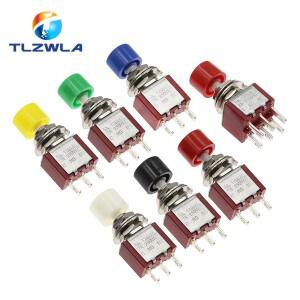 5PCS 3Pin C-NO-NC 6MM 미니 소형 순간 자동 복귀 푸시 버튼 스위치 ON-(ON) 2A 250VAC/5A