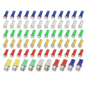 70PCS T5 T10 5050-SMD LED 속도계 계기판 클러스터 대시 전구 자동차 실내 조명용