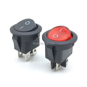 5pcs KCD1 224N 라운드 로커 스위치 라이트 4 핀 6A 250V/10A 125VAC 보트 스냅인 SPST ON OFF 2