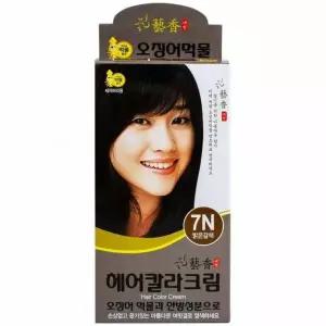 헤어칼라 예향 60g 오징어먹물 오징어먹물염색 헤어칼라크림 7N-밝은갈색