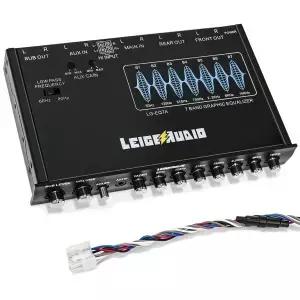 LEIGESAUDIO LG-EQ7A 7밴드 카 오디오 그래픽 이퀄라이저 전면 3.5mm AUX 입력 고전압 RCA 출력 및 고음량