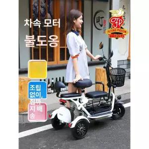 2인용 3륜 삼륜 접이식 성인용 전동차 노인 장보기