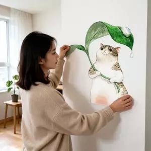 고양이 벽지 스티커 토끼 시트지 방 인테리어 거실 포인트 벽 데코 용품