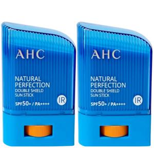 AHC 내추럴 퍼펙션 더블쉴드 선스틱(대용량) 22g x 2개 백탁없는 워터프루프선크림 끈적임없는