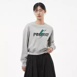 랩 [LAP] 뒤트임 절개 프린트 맨투맨 AP3CT865_DG