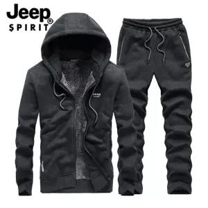 JEEP SPIRIT 남자 겨울 기모 상하의 세트 따듯한 아웃도어 스포츠웨어 세트
