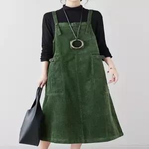 KARRA 빅포켓코듀로이멜빵원피스A5W0929