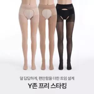 [1 +1] Y존 트임 팬티스타킹 편안한 데일리 오픈형 스타킹 3101