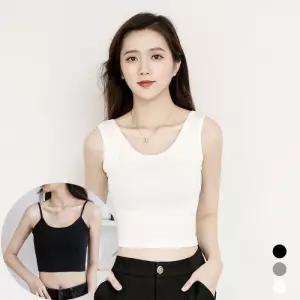 여성 크롭 이너티 모달 끈나시 여름 기본 티셔츠