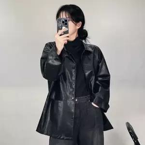 오버핏 레더 가죽 자켓 빅사이즈 루즈핏 여성 아우터
