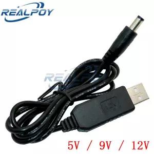 Usb 전원 부스트 라인 Dc 5v  Dc 9v 12v 스텝 업 모듈 Usb 변환기 어댑터 케이블 2.1x5.5mm 플러그