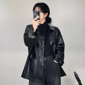오버핏 레더 가죽 자켓 재킷 블레이저/빅사이즈 여성 ssv87bcY