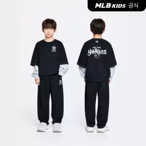 [MLB키즈 공식]26FW 스트릿 그래픽 레이어드 맨투맨 세트 7AS2B1064-50BKS
