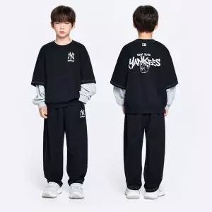 갤러리아 MLB엠엘비키즈 스트릿 그래픽 레이어드 맨투맨세트(7AS2B1064-50BKS)
