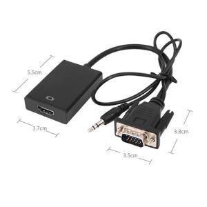 VGA-HDMI 호환 케이블 어댑터 1080P 오디오 분배기 충전 전원 공급 장치 변환기 (PC 노트북 프로젝터 용)