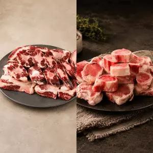 한우 사골 1kg+꼬리반골 1kg 사골국물용 소뼈세트