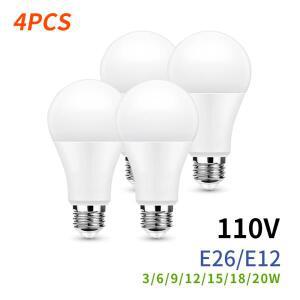 4PCS E26 E12 LED 전구 AC 110V SMD2835 3W 6W 9W 12W 15W 18W 20W 램프 차가운 따뜻한 흰색 Led 실내 조명