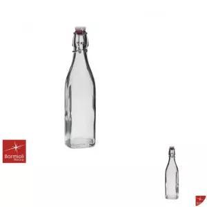 유바라 밀폐보관 용도 주방유리 사각 스윙 500ml 투명 물병