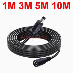 12V DC 전원 공급 케이블 연장 코드 암수 플러그 5.5mm 2.1mm 어댑터 CCTV 카메라 LED 조명 태양광 선풍기 10M 5M