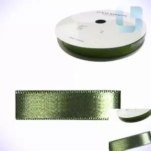 리본 공단 25mm 진카키 포장재료 주자리본