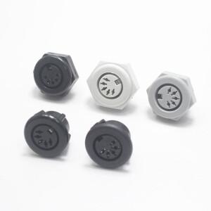2pcs DIN 5P 암 잭 케이블 커넥터(S 터미널 포함) 5Pin 대형 키보드 패널 마운트 솔더 섀시 소켓 어댑터