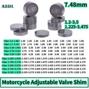 10pcs 7.48mm 오토바이 밸브 심 혼다 호환 스즈키 야마하 호환 가와사키 호환 조정 가능한 완전 패드 1.2-3