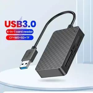 4-in-1 다기능 카드 리더기 USB3.0 메모리 스틱 CF MS SD TF 리더기용 고속 스마트 판독기