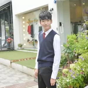 교복몰 보풀방지 네이비 롱 교복조끼(남자)