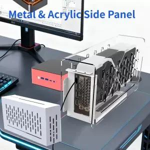 노트북 eGPU 케이스 외장 그래픽 카드 브래킷아크릴 측면 패널 휴대용 외장 GPU 인클로저 노트북 및 휴대용