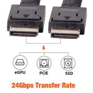 SFF-8611 케이블 OCuLink PCIe PCI-Express 4.0 4i Male 데이터 연장 50cm eGPU GPD 0.5M 1M용
