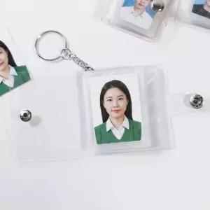 미니 앨범 키링 투명 펄 사진첩 열쇠고리 DD-13509