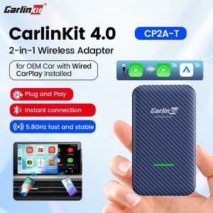 CarlinKit 4 무선 카플레이 안드로이드 오토 어댑터 USB 동글 플레이 앤 (OEM 유선 차량용) BT WiFi 연결 O